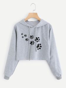 Nouveauté Sweat-shirt à capuche doux en coton pour femmes, pull-over court pour femmes - Product Image 2