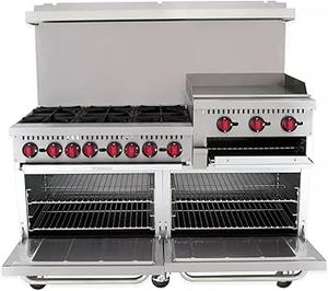 New Mo-Tak MR10-RGB24-N-C-S 60" 6 Burner Gas <b>Range</b> w/ Griddle/Broiler & (2) Standard Ovens, Convertible - Product Image 2