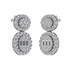 Trendy 925 Sterling <b>Silver</b> <b>Drop</b> <b>Earrings</b> VVS D Moissanite Baguette Cluster for Engagement Wedding Party Gift OEM ODM Diamond - Product Image 3