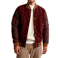 Veste coupe-vent de sports d'hiver pour hommes imperméable et respirant à la mode couleur unie Bomber Varsity Jackets Lettres brodées