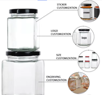 Bocaux en verre hexagonaux de haute qualité pour la nourriture pour bébés, bricolage, épices magnétiques, artisanat, mise en conserve