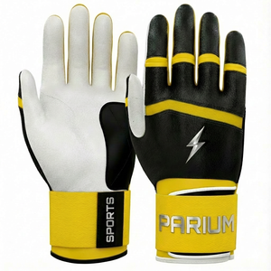Gants de frappe de baseball sur mesure de qualité professionnelle, vente en gros, paume en cuir de qualité supérieure, sangle de poignet réglable, gants de frappe de softball - Product Image 2