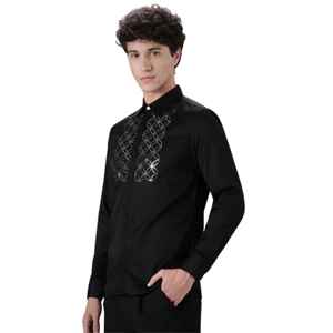 Camisa de vestir con botones para hombre con diseño ajustado, costuras de alta calidad y aspecto sofisticado para bodas y reuniones - Product Image 3