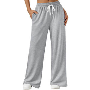 Vêtements de sport Pantalons de survêtement amples pour femmes Respirant Dernier style Jogging Couleur unie Vêtements d'extérieur Pantalons de survêtement amples pour femmes - Product Image 4