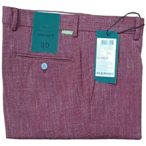 Pantalon slim décontracté pour hommes 100% polyester coton mélangé affaires formel taille moyenne pantalon de costume avant plat léger - Product Image 5