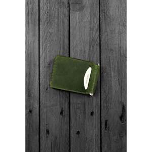Portefeuille/porte-cartes vert original Larga-Mini pince à billets en cuir véritable naturel pour homme avec boîte-cadeau - Product Image 2