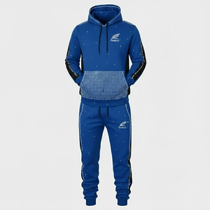 Survêtements en molleton pour hommes de haute qualité à manches longues avec fermeture éclair, imprimés décontractés pour l'hiver, dernières tendances de la mode décontractée, vêtements de sport - Product Image 1