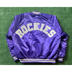 90s Vintage lourd Satin soie Bomber veste brodé Varsity Letterman College veste col montant OEM teint hiver hommes - Product Image 2