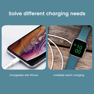 EN Y Cable de carga de reloj 2 en 1 de 10W Cargador inalámbrico de 1m con cables Puerto USB Tipo-C - Product Image 4