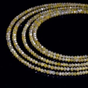 Perles de diamant facettées AAA+ en forme de rondelle, 1,6-2,4 mm, diamant jaune avec facettes naturelles - Product Image 5
