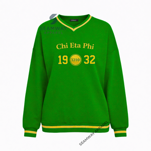 Chi Eta Phi Sorority Sweatshirt Casual Cotton Pullover Women <b>Crewneck</b> Varsity Oversized Embroidered Jersey Modern Fit <b>Sweater</b> - Product Image 1