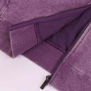 Basique coupe ample surdimensionné Vintage sweat à capuche zippé pour femmes Baggy acide lavage veste Y2k manches longues fermeture éclair sweats à capuche - Product Image 5