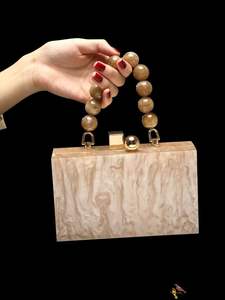 Bolso de Mano Clásico de Lujo para Fiesta, Cuadrado, de Resina Acrílica, Hecho a Mano, Estampado, Bolso Tote para Fiesta, Artículo Promocional Premium MOHSIN - Product Image 2