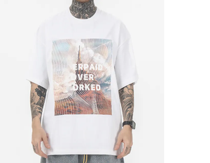 Wholesale 100% Cotton Poplin Breathable Plain Oversized Puff Printing T-<b>Shirt</b> Custom Brand <b>Men</b> and Women Half Sleeve - Product Image 3