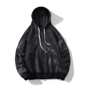 Custom <b>Tie</b>-Dye Printed <b>Zipper</b> Hoodie Men's 100% Cotton Long-Sleeve Casual Thermal Fleece Sweatshirt Winter Embroidered - Product Image 3