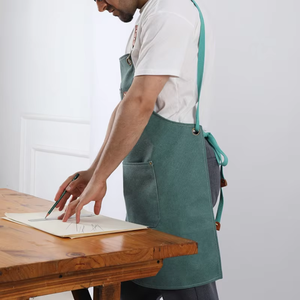 Delantal de Cuero de Grano Completo, Delantal Grueso Ajustable, Delantal de Barbero con Bolsillo para Soldadura y Carpintería para Hombre - Product Image 2