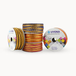 Adorno de encaje ondulado metálico duradero con acentos multicolores 10mm poliéster oro cobre bronce plata mezcla elegante brillante decorativo - Product Image 1