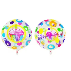 Custom Foil 18Inches Children Birthday Inflatable Toys Balloons Round Globos Happy Birthday