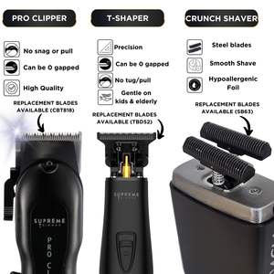 Kit de tondeuse à cheveux sans fil professionnelle pour hommes, lames en acier inoxydable, étanche IPX7, réglable pour la coupe de la barbe et des cheveux - Product Image 6