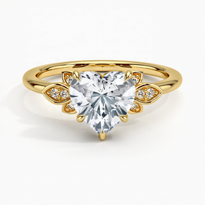 2024 Latest Custom Women's 925 Sterling Silver 14K/18K Gold Plated <b>Rings</b> Zircon Heart Design Diamond Main Stone Wedding Gift - Product Image 1