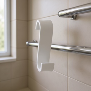 MERLINO Lacquered White <b>Bathroom</b> Hanger (3.2x6.7x12cm) 2025 20 Gedy Robe <b>Hooks</b> - Product Image 3