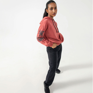 Sudadera con Capucha de Forro Polar para Mujer, Manga Larga, Cortavientos, Informal, Invierno, Diseño Sólido, Estampado Personalizado, Cuello con Capucha, 100% Algodón - Product Image 4