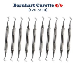 Juego de 10 Piezas de Instrumentos Dentales Manuales de Acero Inoxidable Barnhart, Curetas de Doble Extremo 5/6 con Mango Hueco para Limpieza Anterior - Product Image 3