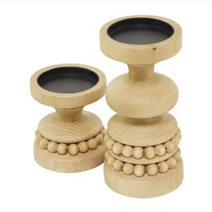 High Quality Decorative <b>Wooden</b> <b>Pillar</b> <b>Candle</b> Stand Hand Crafted Tabletop <b>Candle</b> <b>Holders</b> for Living Room Wedding - Product Image 5