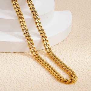 Joyería de Moda 2025, Collares de Cadena Cubana Unisex con Acentos de Diamantes, Estilo Hip Hop, Chapados en Oro de 18k y Plata de Ley - Product Image 2