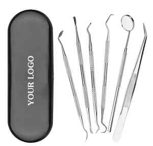 6 uds instrumentos quirúrgicos dentales de acero inoxidable Kit Oral instrumentos de examen Dental, escaladores, pinzas, espejo - Product Image 4