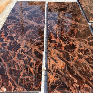 Losas de Granito Azul, Marrón y Rojo de Diseño, Pulido, con Patrón de Onda Dramática, Piedra Natural de Lujo para Pisos y Paredes de Villas, Hoteles y Apartamentos - Product Image 4