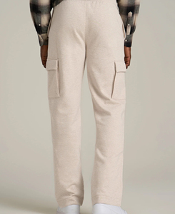 Pantalon cargo évasé pour homme, taille mi-haute, coupe droite, qualité supérieure, en velours côtelé respirant, ourlet fendu, motif uni - Product Image 2