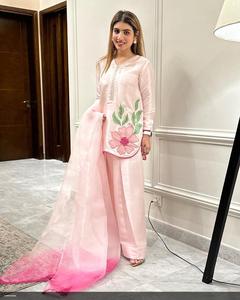 Farshi Salwar Punjabi brodé costume d'été manches courtes ethniques pakistanaises avec Sharara Pallazo Inde Anarkali vente en gros - Product Image 1