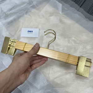 Wholesale Durable Heavy-Duty Wooden Hangers with Iron Clips Custom Logo <b>Low</b> MOQ Made in Vietnam - Product Image 6