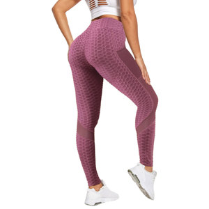 Venta caliente mujeres sin costuras levantamiento de glúteos Sexy Fitness entrenamiento Leggings malla transpirable secado rápido apretado deportes Yoga Pantalones - Product Image 5
