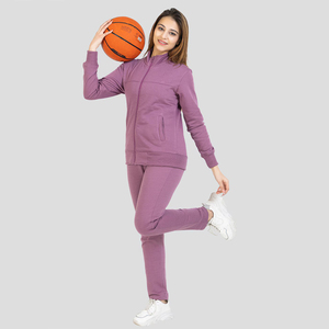 Vêtements d'entraînement et de jogging pour femmes Ensembles de sweat à capuche et de pantalon à fermeture éclair Dernière collection d'hiver Ensembles de survêtement respirant pour femmes - Product Image 5