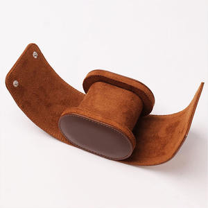 Hot Selling High Quality Travel Leather <b>Watch</b> Roll Case with Pillow Single <b>Watch</b> Organizer Portable Single Slot <b>Watch</b> <b>Box</b> - Product Image 3