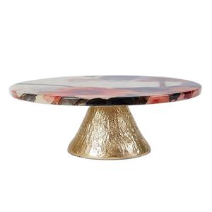 ยืนเค้กที่ไม่ซ้ำกันสำหรับบ้านแต่งงานวันเกิดพรรคเค้กโรงแรมที่ให้บริการยืนเค้กสีทองและสีเงินการออกแบบที่ทันสมัยถาดโลหะ - Product Image 6