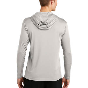 100% Poliéster Casual Jersey unisex Heather Camiseta de manga larga con capucha Gris - Product Image 2