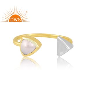 Latest Handmade Design 18K Gold Plated Natural Pearl <b>Adjustable</b> <b>Ring</b> Demi Fine Jewelry For Women Gift For Her - Product Image 2