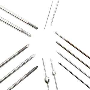 Alambres Kirschner de acero inoxidable, alambres Kirschner de hueso con rosca parcial, 10 unids/set, instrumentos ortopédicos veterinarios - Product Image 1