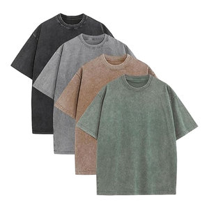 Premium Oversized T-Shirts for Men Vintage Heavyweight Cotton Gym Tees Acid Wash Baggy Workout Shirts Athletic Wear - Product Image 1