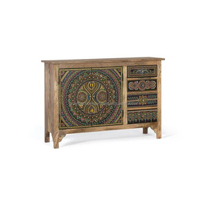 Aparador moderno de 1 cajón y 1 puerta de madera maciza pintada a mano fina más vendida para comedor, cocina, muebles de sala de estar de Hotel - Product Image 1