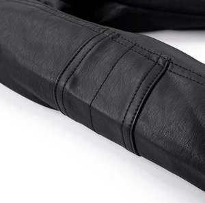 Chaqueta de Cuero Genuino para Hombre, Nueva Llegada 2025, Color Negro, Logotipos y Etiquetas Personalizadas - Product Image 5