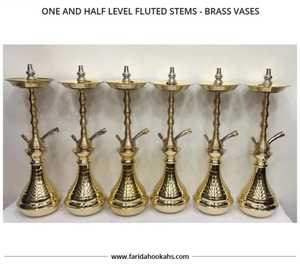 La mejor gama de latón macizo Farida Hookah Groups Heavy Duty con acabado de laca de lujo - Product Image 5