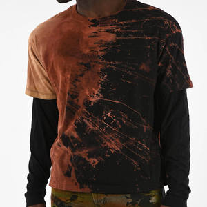 T-shirt en coton délavé à l'acide avec logo vintage, surdimensionné, personnalisé, à manches courtes, pour fabricants - Product Image 5