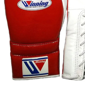 Gants de boxe à lacets Winning Rouge Blanc Noir Cuir véritable Gants d'entraînement de combat professionnels Gants de sparring 8oz 10oz 12oz 14oz 16o - Product Image 1