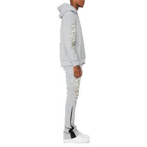 Survêtements Homme Slim Fit en Coton Brodé et Détressé avec Patchwork Style Streetwear Personnalisé – Survêtements Homme Évasés avec Patchwork - Product Image 2