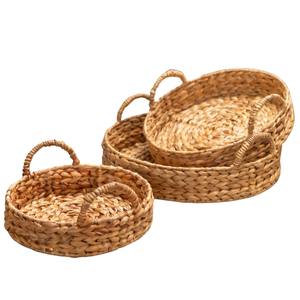 Ensemble 3 plateaux en jacinthe d'eau de taille personnalisée plateau de service naturel écologique jetable fait à la main Boho décor pour la maison hôtel - Product Image 1