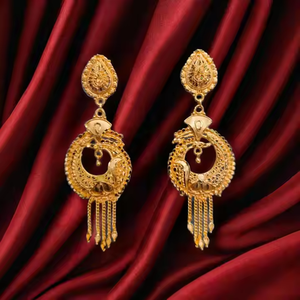 Acheter Boucles d'oreilles serties de boucles d'oreilles traditionnelles en plaqué or 22CT Jhumka Style Boucles d'oreilles Bijoux pour femmes par exportateurs - Product Image 1